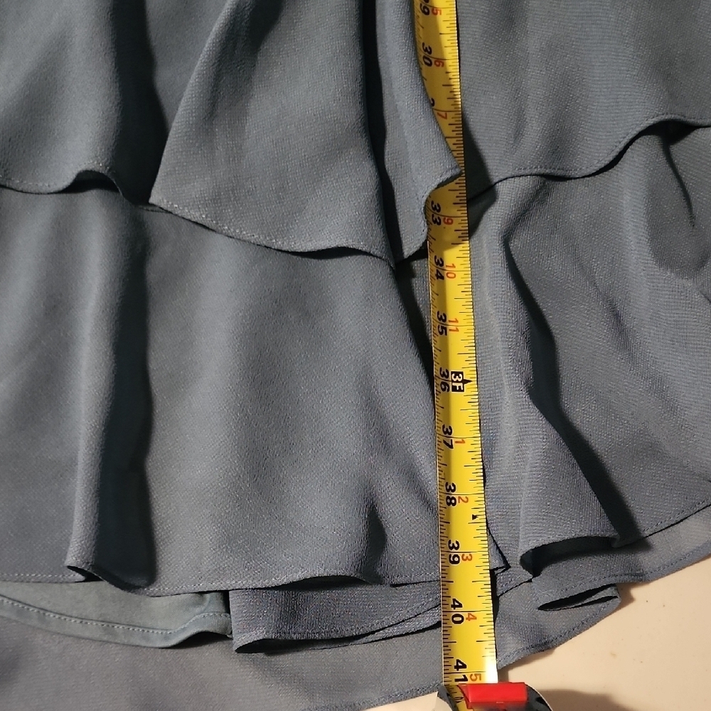 Patra Asymmetrical Blue Gray Ruffled Sundress - Picture 7 of 8
